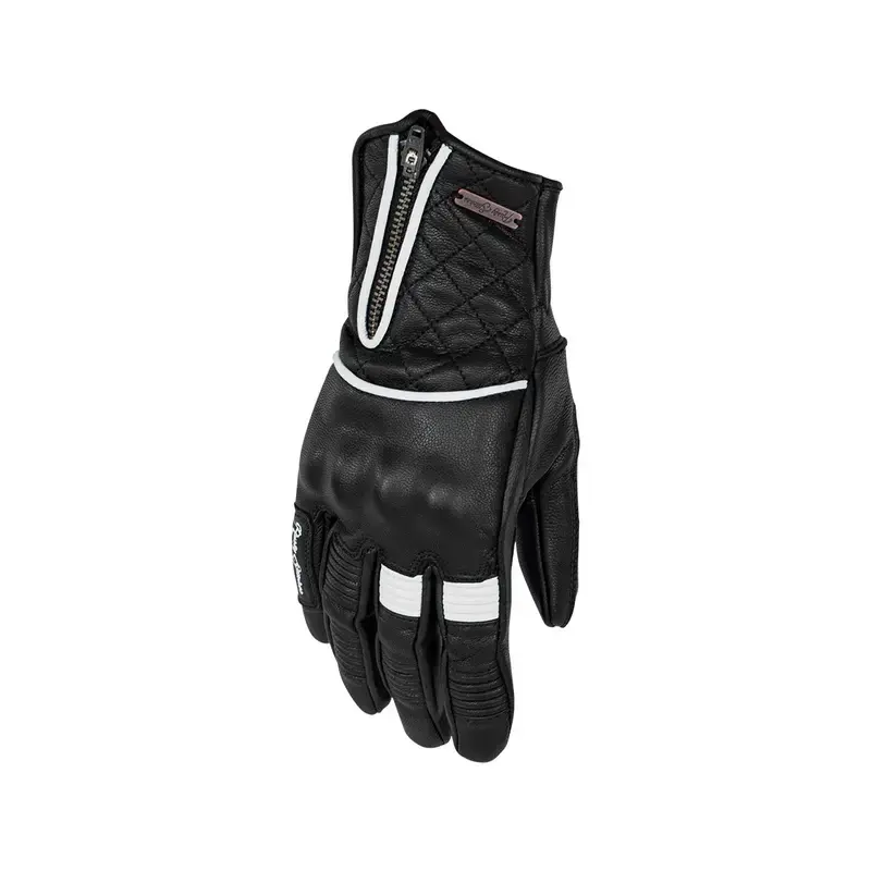 Gants moto été femme - Lilly noir et blanc