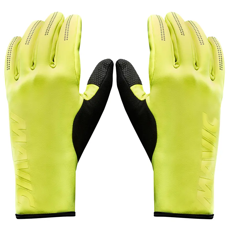 Gants Vélo Long Mavic Essential Thermo Noir-Jaune Reflechissant XL (Paire Sur Carte) Sans Velcro