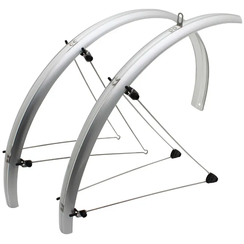 Garde Boue City-VTC Tringles 28'' Stronglight Road 48 mm Argent (Paire) Avec Fixation Classic Tringles INOX
