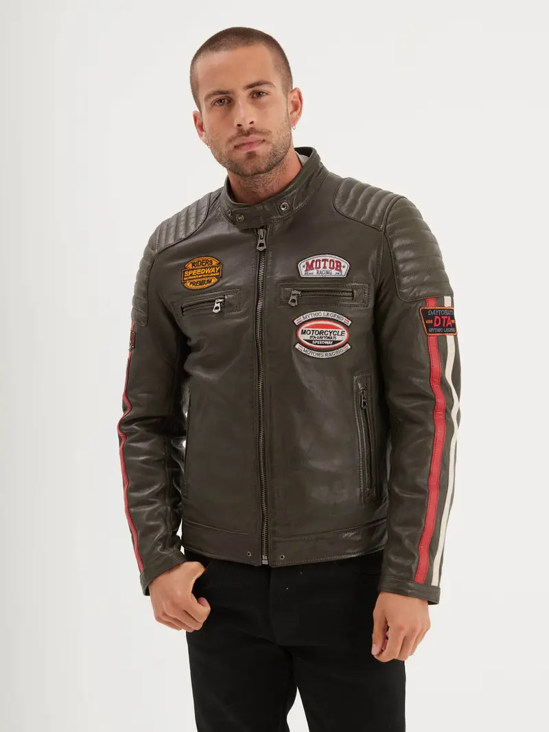 Gasly - Blouson cuir motard