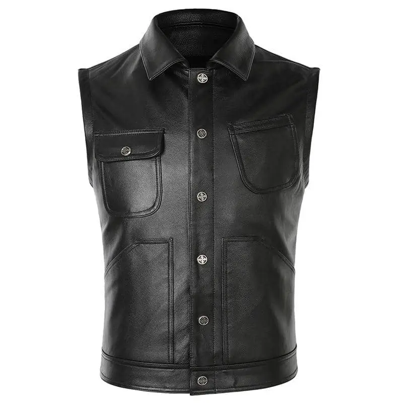 Gilet biker en cuir - Arnthor