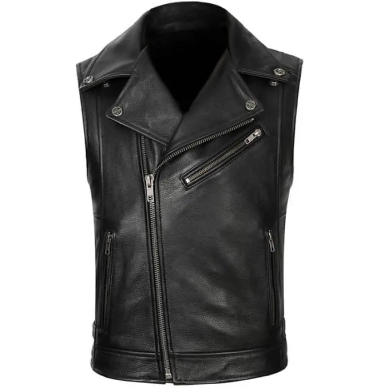 Gilet biker en cuir - Inaf