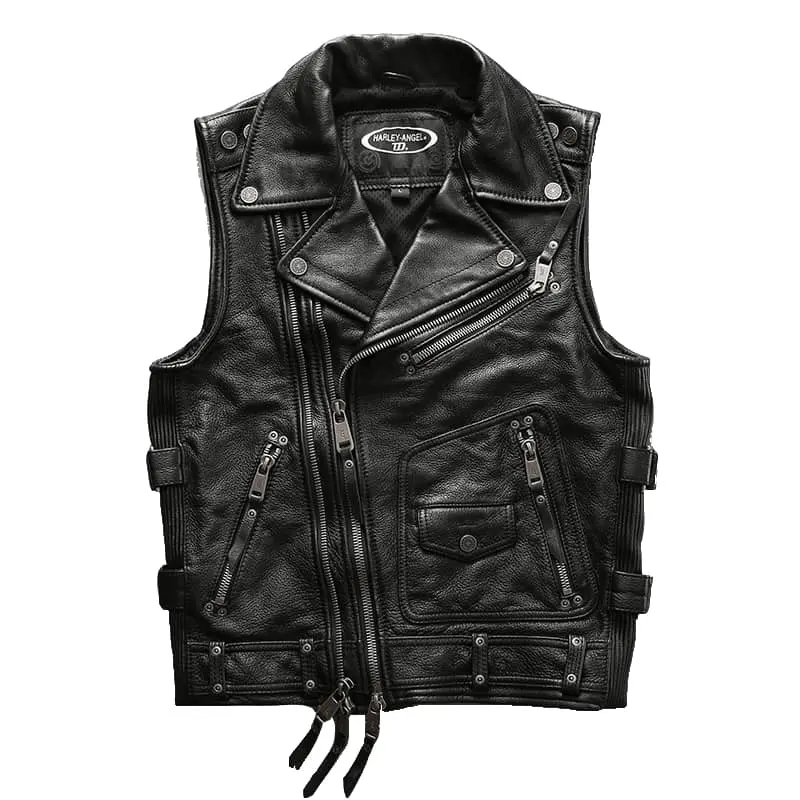 Gilet cuir biker - Harley angel road