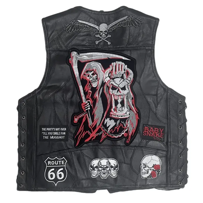 Gilet Cuir Biker - La Faucheuse
