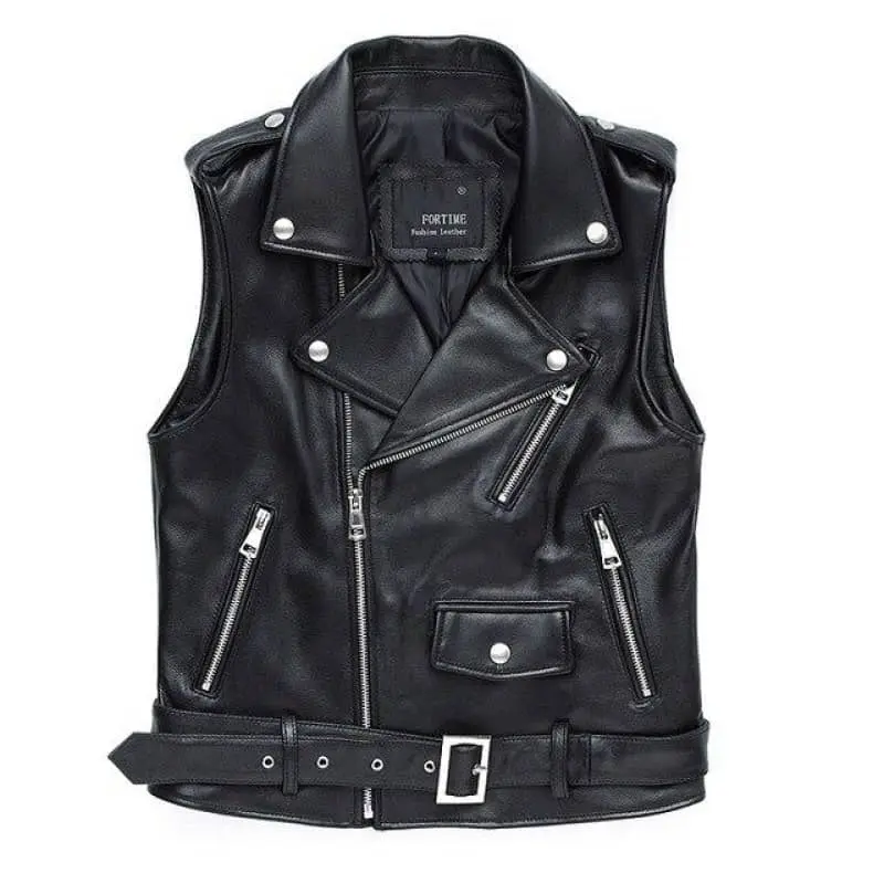 Gilet en cuir pour femme