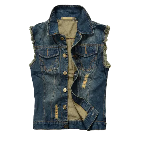 Gilet jean biker arraché