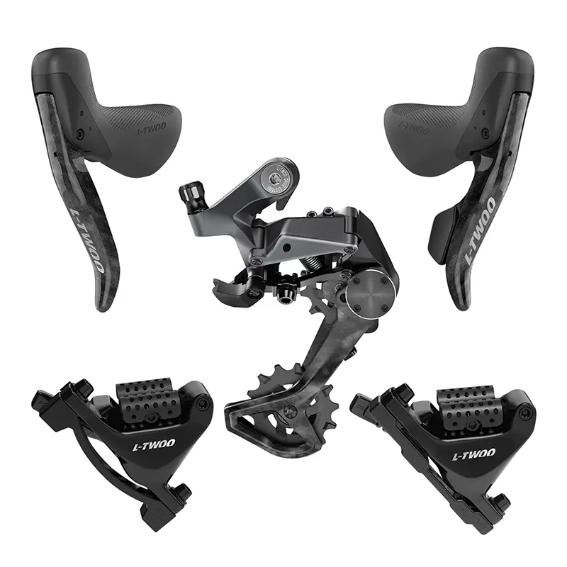 Groupe - Transmission Gravel Ltwoo 1X11V. Gr9 Series Disque Hydraulique Carbone Noir (Dérailleur Arrière - Leviers - Manettes Avec Étriers Avant Et Arrière) (Vendu En Boite) -Huile Minerale-