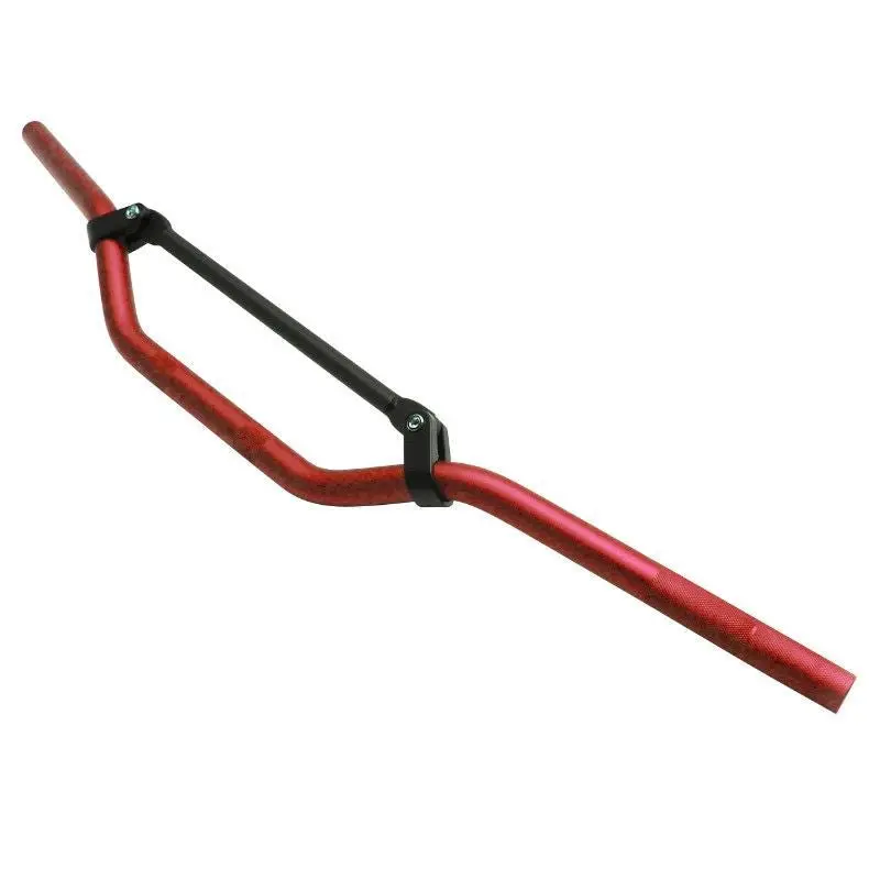 Guidon Cross Alu avec Barre Renfort Rouge - Performance