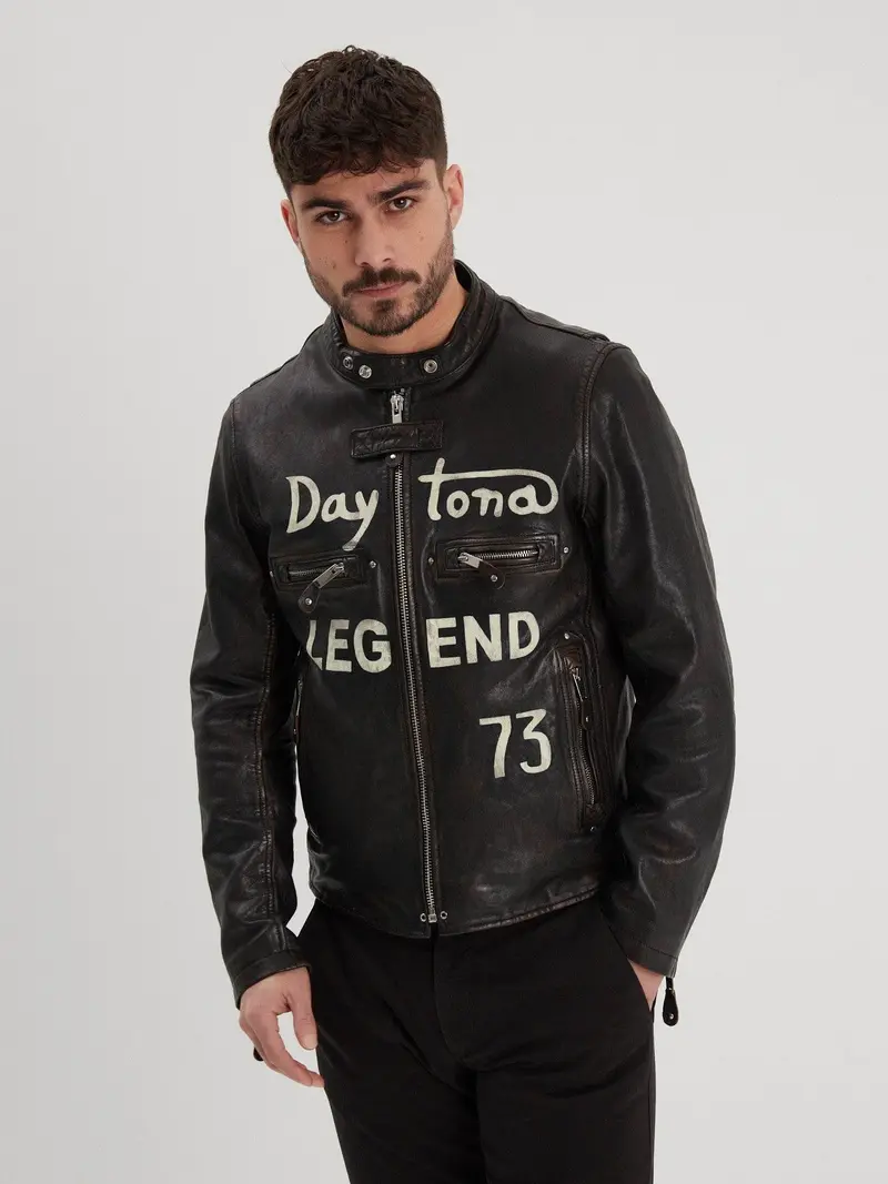 Houghton - Blouson cuir vintage homme