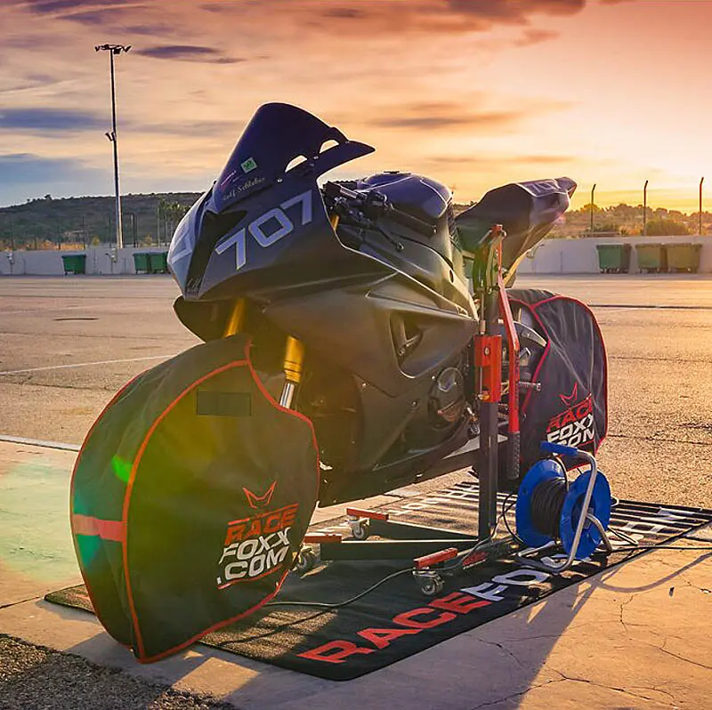 Housses coupe-vent pour roues moto circuit