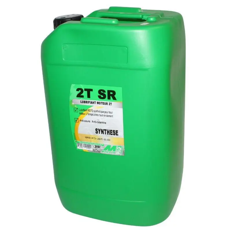 HUILE MOTEUR 2 TEMPS MINERVA 50 A BOITE/MOTO TSR SYNTHESE (25L) (100% MADE IN FRANCE)