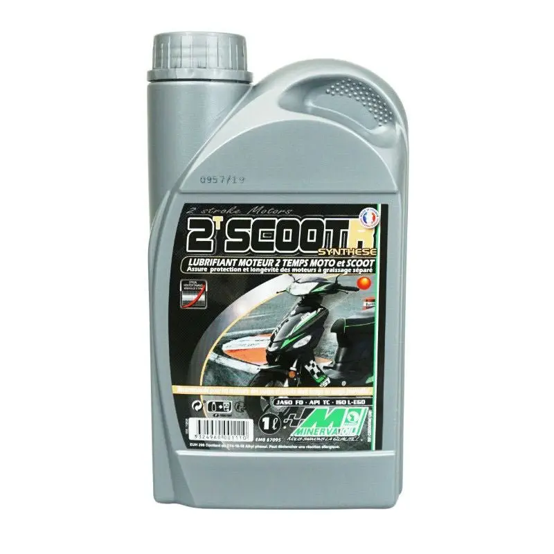 HUILE MOTEUR 2 TEMPS MINERVA SCOOT R SYNTHESE (1L) (100% MADE IN FRANCE)