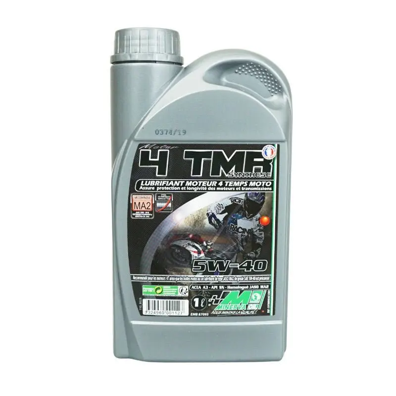 HUILE MOTEUR 4 TEMPS MINERVA MAXISCOOTER/MOTO 4TMR SYNTHESE 5W40 PRECONISE PAR PIAGGIO (1L) (100% MADE IN FRANCE)