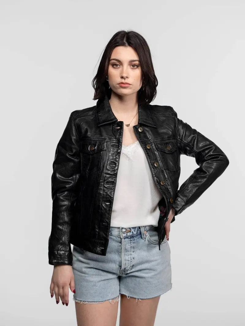 Janila - Blouson cuir femme