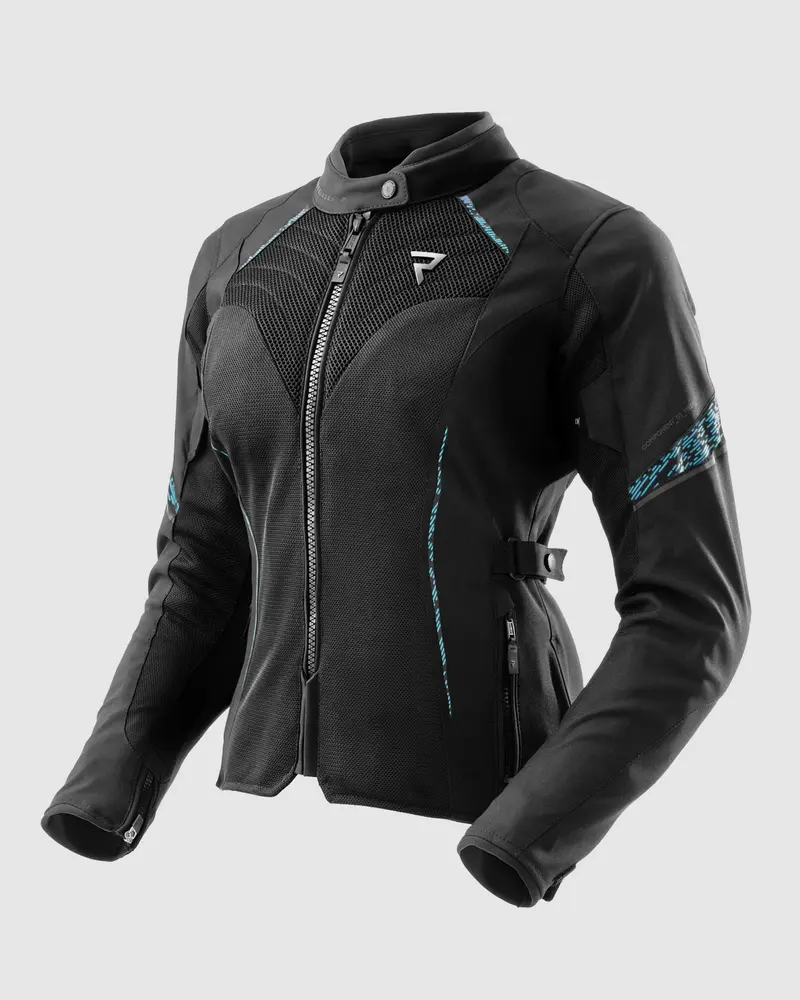 Jax Femme Blouson Moto Bleu Lagon