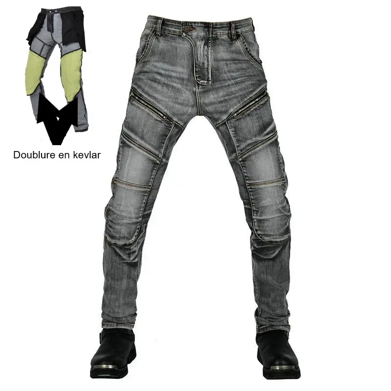 Jean de moto Kevlar - Gris
