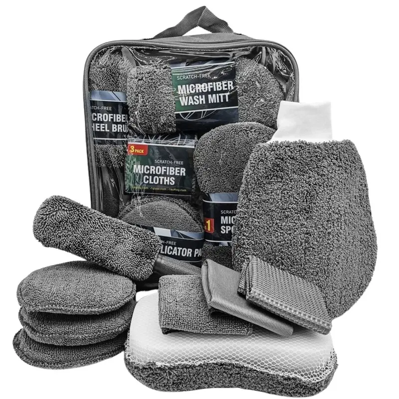 Kit de Nettoyage Moto & Auto – 9 Accessoires Pro