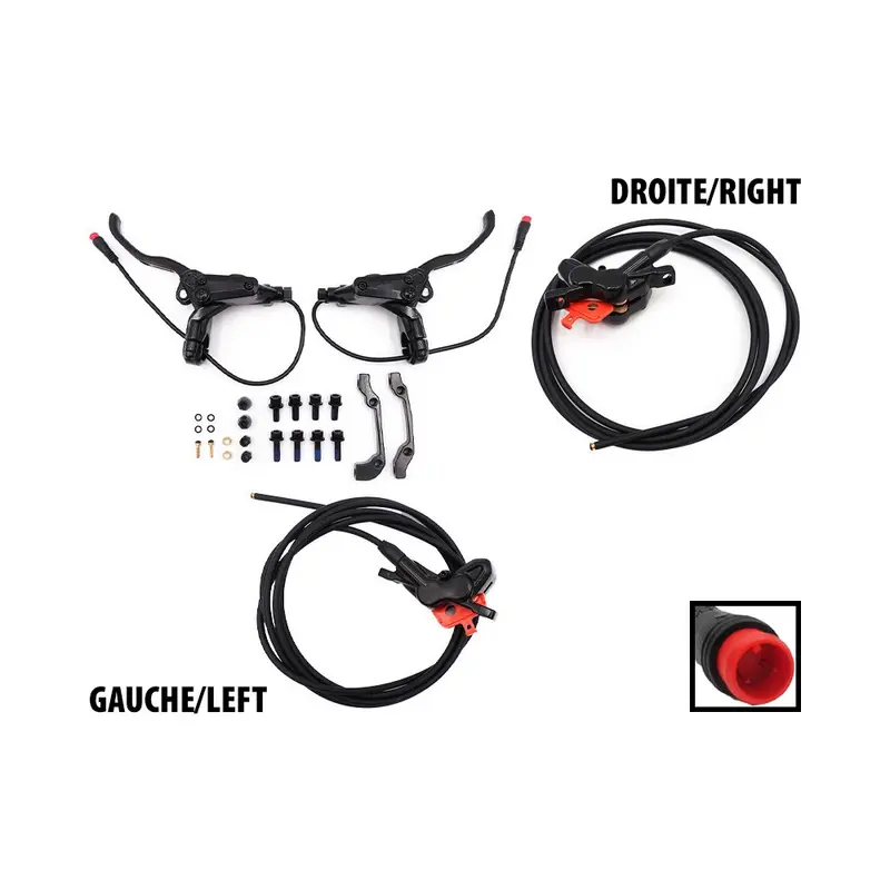 Kit freins hydrauliques 4 pistons connecteur etanche (1x gauche + 1x droite)