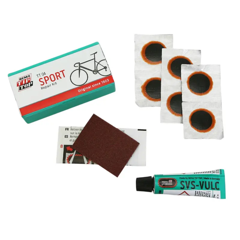 Kit Réparation Chambre A Air Tip Top Tt04 Sport Boite (6 Patchs F0 15 mm + Colle 3G + Papier Ponce) Avec Notice (5060045)