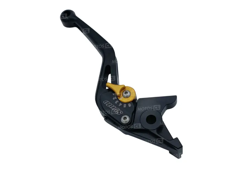 LEVIER DE FREIN SYNTO ABM (BH14) EN ALUMINIUM USINÉ CNC COURT NOIR RÉGLABLE HOMOLOGUÉ BUELL-KAWASAKI-MZ-SUZUKI-TRIUMPH-YAMAHA / RA101054-H15-V12