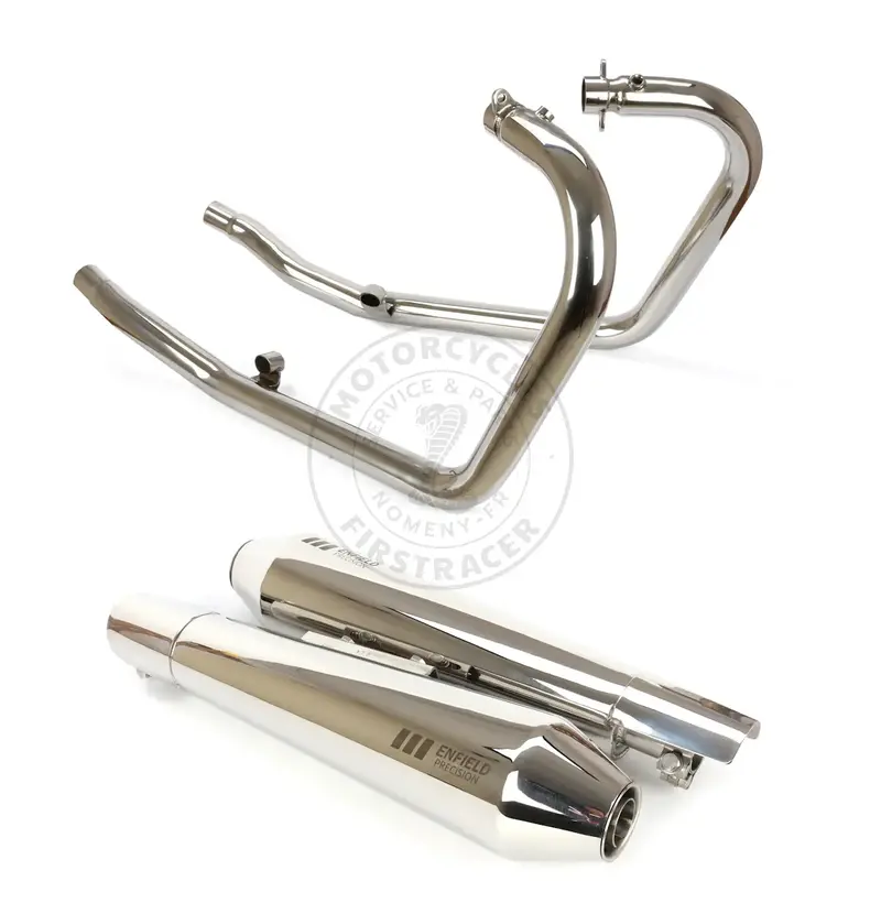 LIGNE D’ÉCHAPPEMENT COMPLÈTE FREE FLOW – ENFIELD PRECISION – INOX POLI