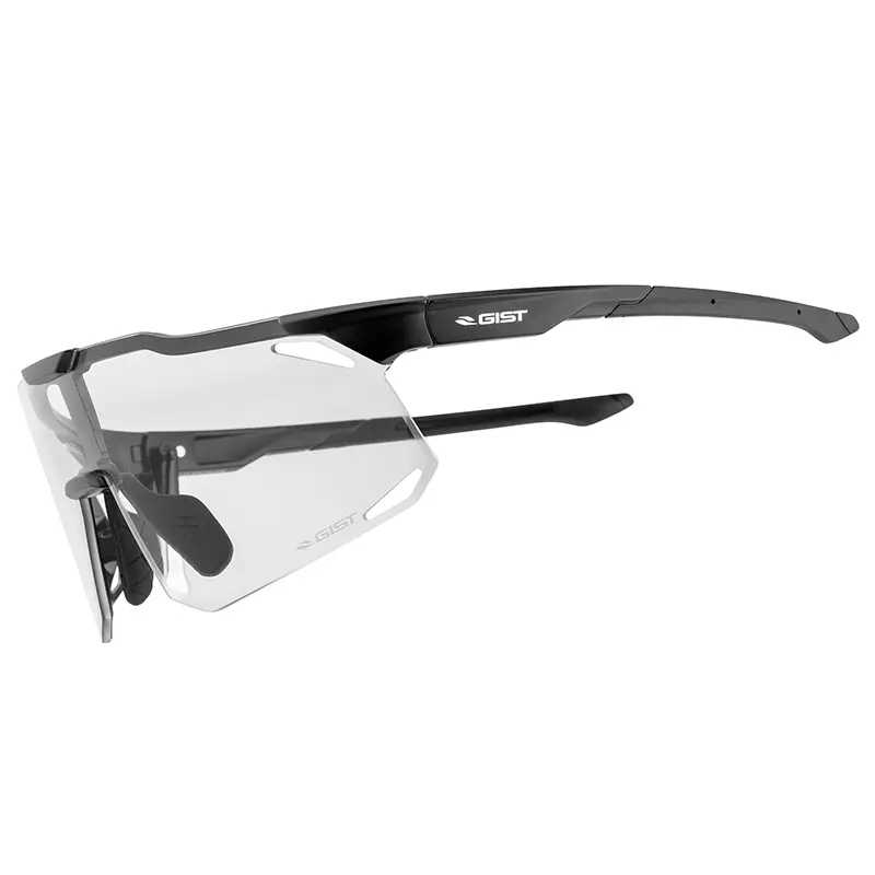 Lunettes Vélo Adulte Gist Eclipse Monture Noir Verres Photocromiques Qui S'Adaptent Automatiquement A La Luminosite Protection 100% Uv - (Verre Cat 1-3) Compatible Clip Verres Correcteurs Ref 225380