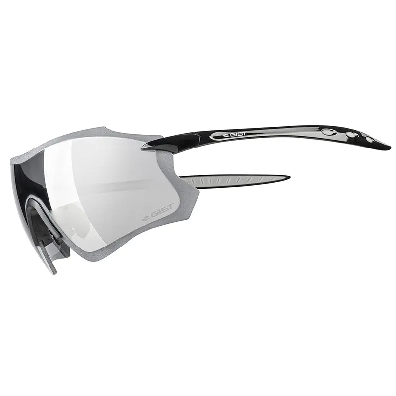 Lunettes Vélo Adulte Gist Pack Monture Noir Verres Solaires Miroir Noir - Protection 100% Uv - Uva - Uvb) Ultra Légère (Verre Cat 3)