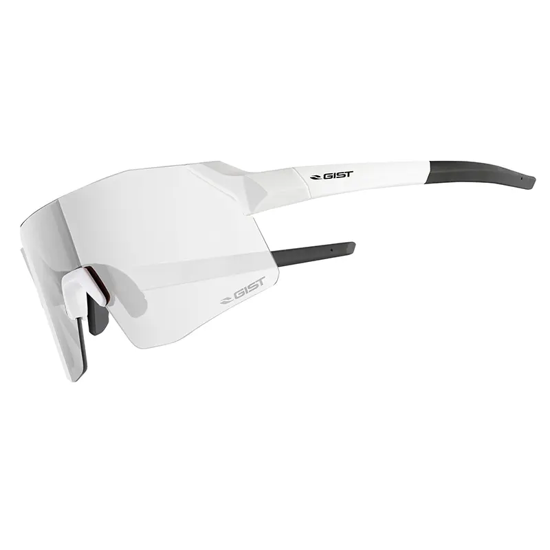 Lunettes Vélo Adulte Gist Rocket Monture Blanc Mat Verres Photochromiques Qui S'Adaptent Automatiquement A La Luminosite (Verre Cat 1-3)