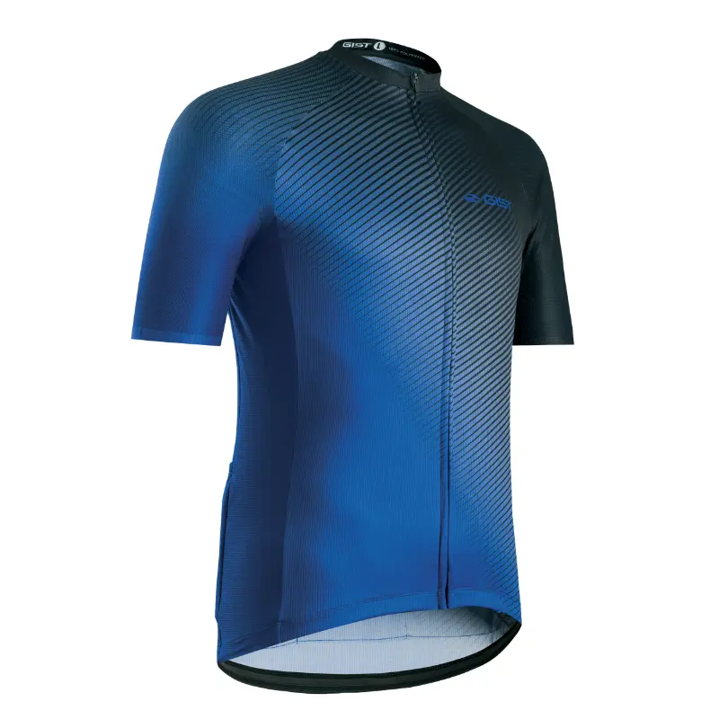 Maillot Gist Été Flow Manches Courtes Zip Total Bleu XL