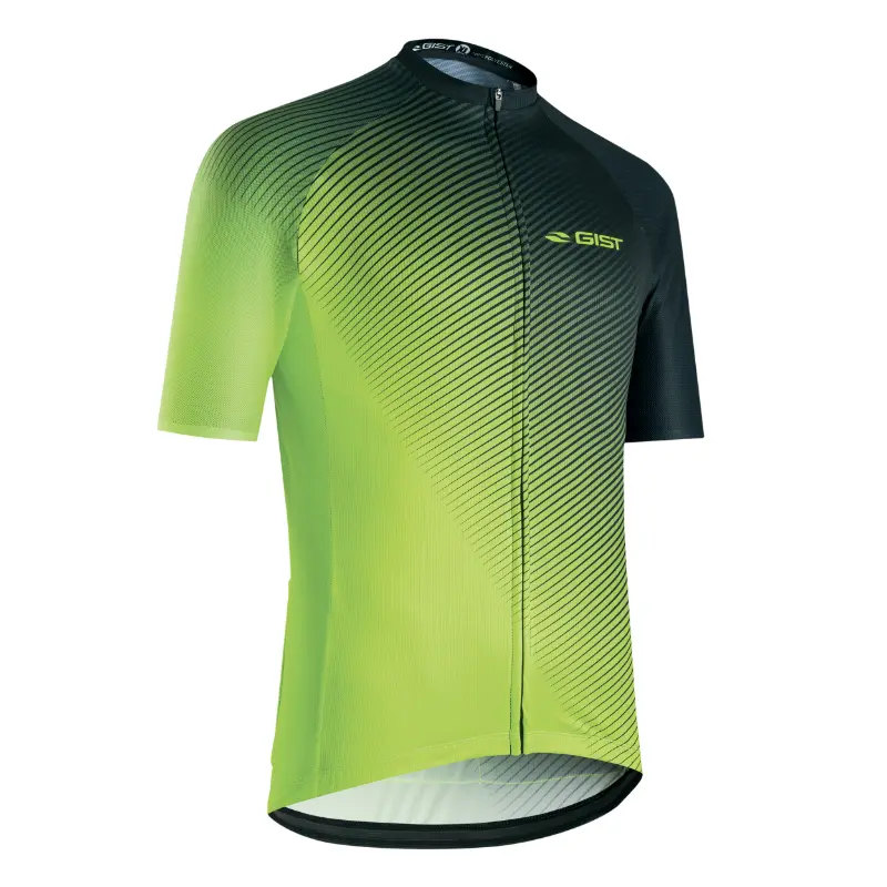 Maillot Gist Été Flow Manches Courtes Zip Total Jaune Fluo S