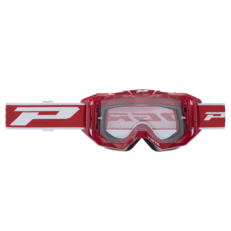 Masque-Lunettes Cross Progrip 3303 Tr Vista Rouge Ecran Transparent Anti-Rayures-Anti U.V.-Anti-Buee (Homologué Ce-En-N° Ac-96025 Rev.2)