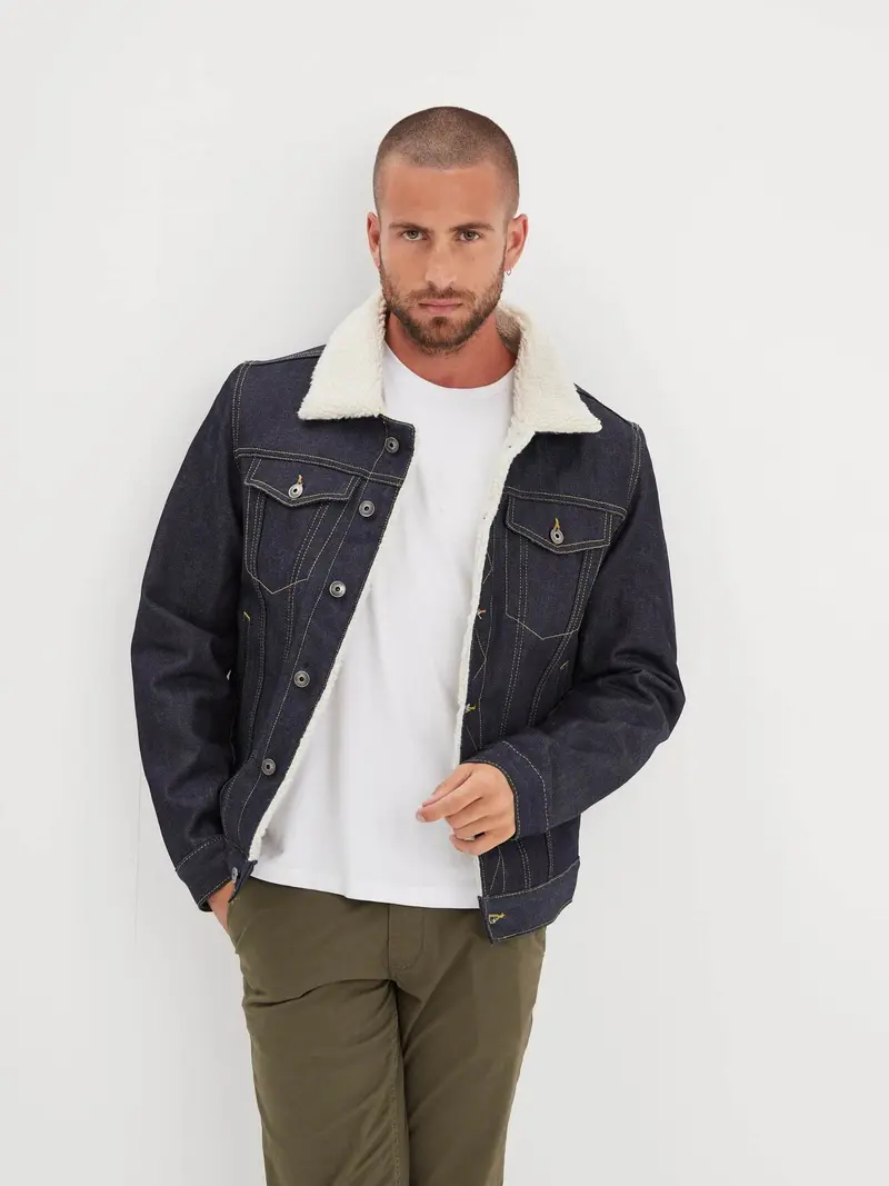 Mills - Veste en jean sherpa