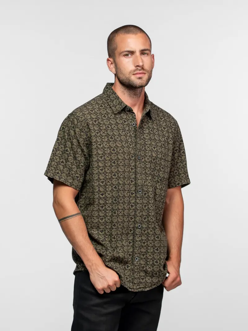 Moss - Chemise à motifs moto