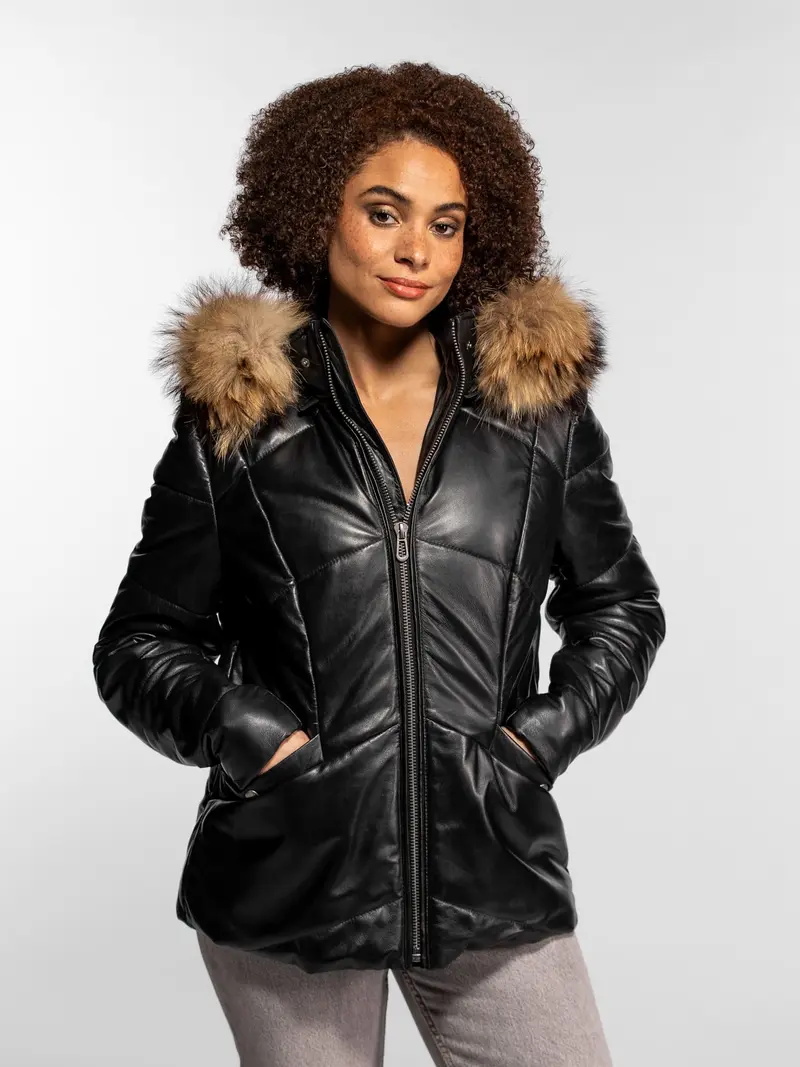 Nagel - Doudoune cuir femme
