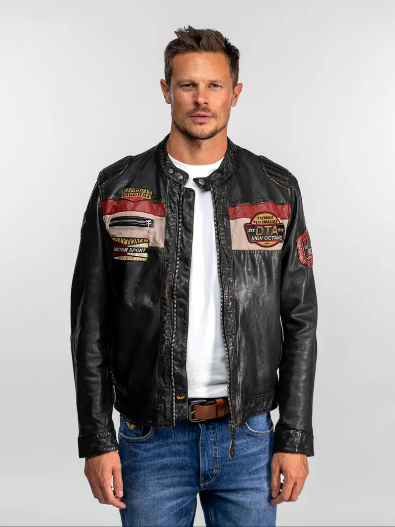 Nedoc - Blouson cuir moto vintage