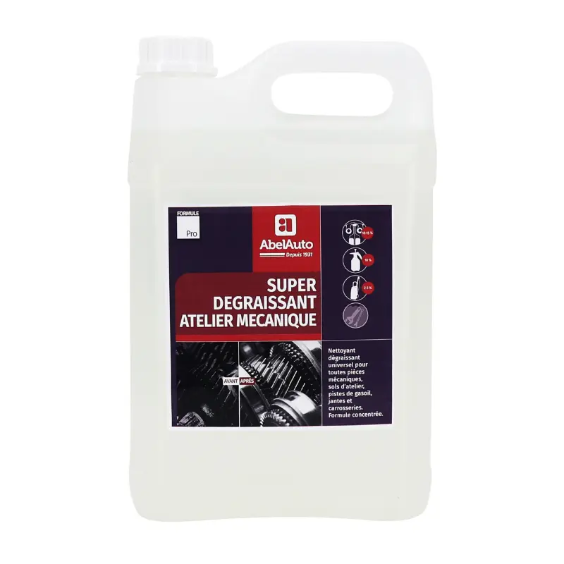 Nettoyant Super Dégraissant Atelier Abel Auto 5L Pour Pieces Mecanique Et Carrosserie (Marque Francaise) -Gamme Professionnelle-
