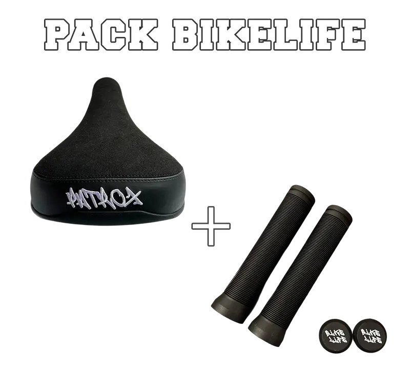 PACK BIKELIFE Patrox – Poignées 145 mm + Selle Patrox Noir