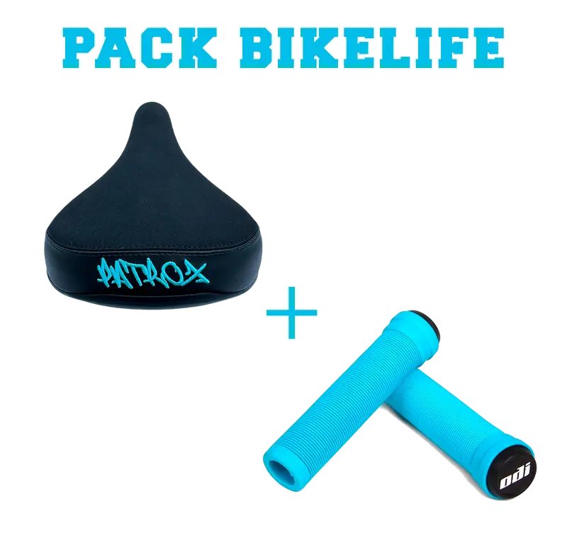 PACK BIKELIFE SELLE + ODI LONGNECK 135MM BLEU