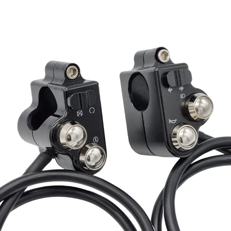 Paire de commodos en aluminium CNC universels 22 et 25 mm