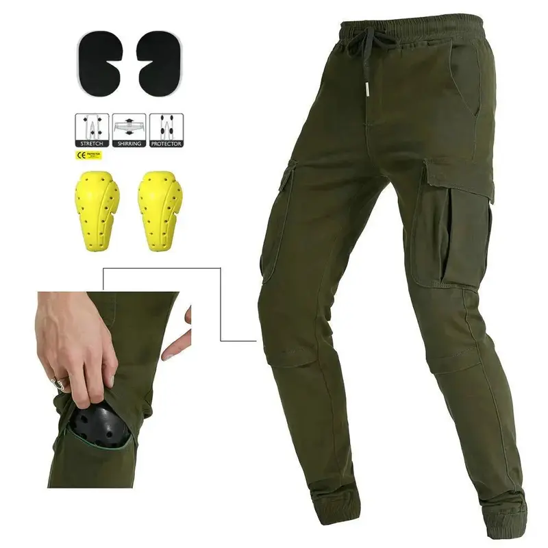 Pantalon cargo moto avec protection - Kaki | UrbanGear™