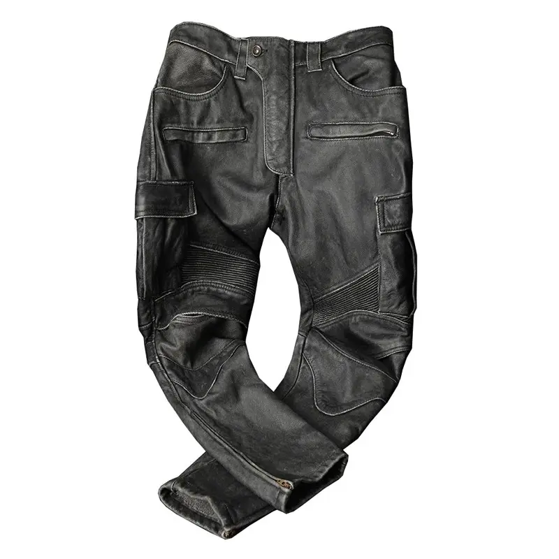 Pantalon de moto vintage en cuir