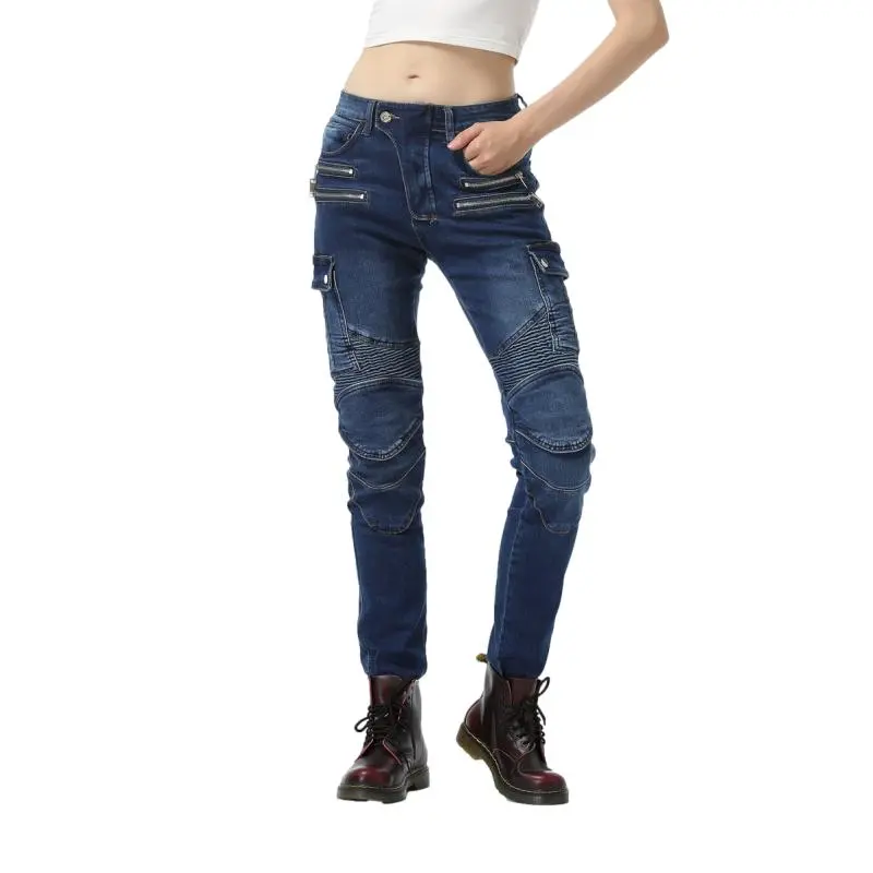 Pantalon jean moto femme - Bella Denim™ Bleu
