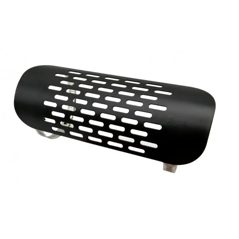 Pare chaleur perforé noir pour échappement moto