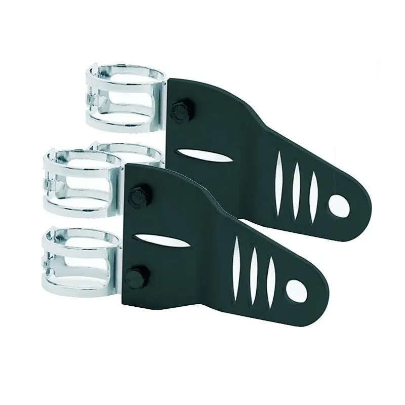 Pattes de phare noires avec colliers de Ø 31 mm à 58 mm | Brazoline