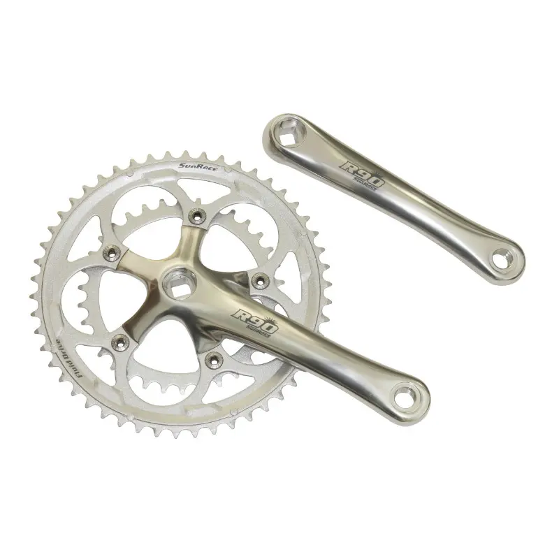 Pédalier Route Sunrace R96 8-9-10V. Compact Argent 170 mm 50-34 (Axe Carré)