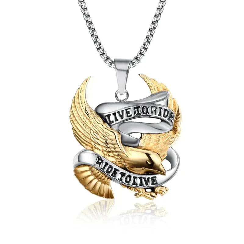 Pendentif moto - Aigle doré