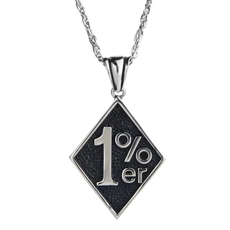 Pendentif moto - Biker 1% (Avec chaine)