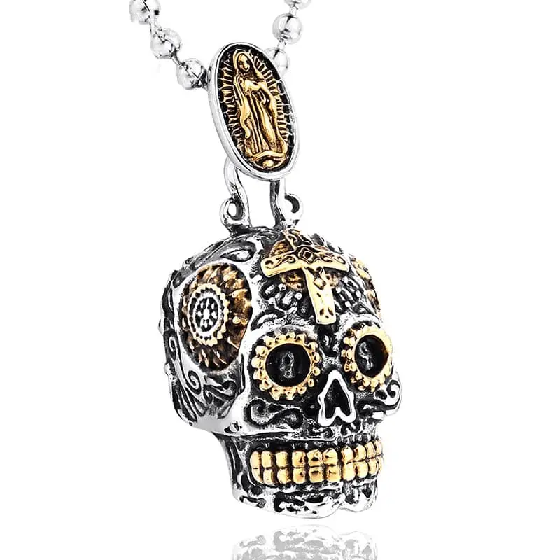 Pendentif moto - Calavera (Avec chaine)