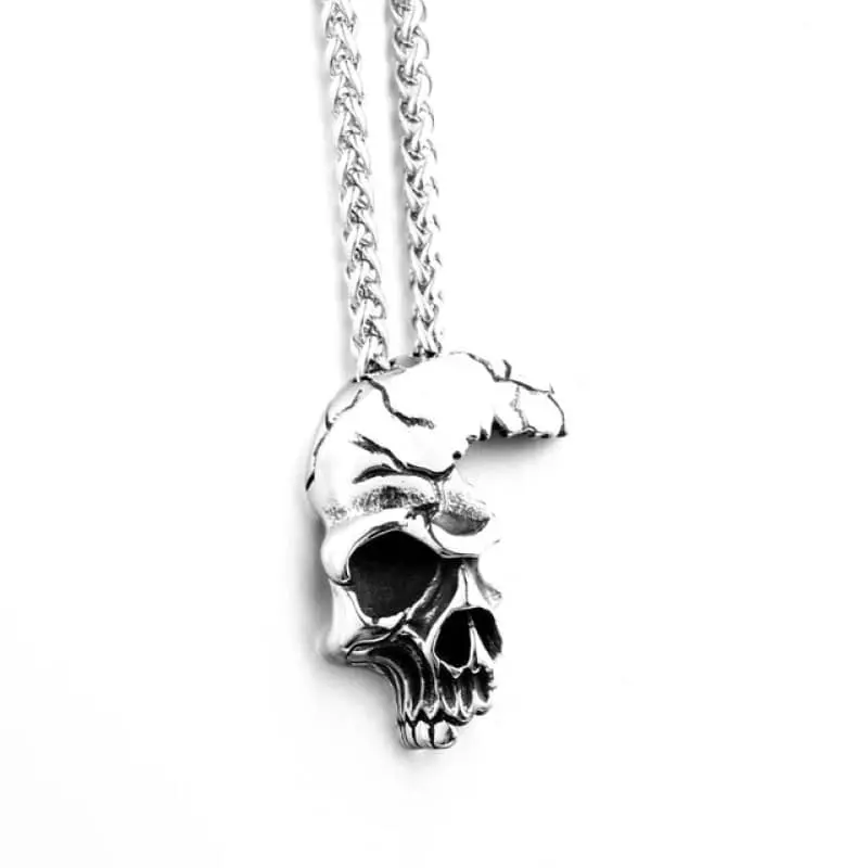 Pendentif moto - Crâne brisé (Avec chaine)