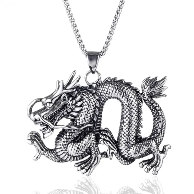 Pendentif moto - Dragon chinois (Avec chaine)